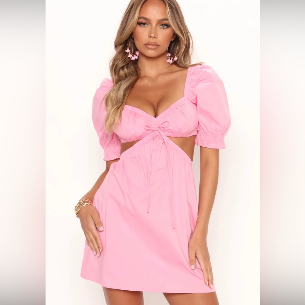Baby pink mini dress